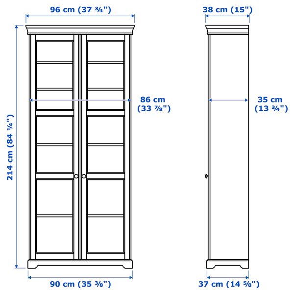 Шкаф-витрина ЛИАТОРП, белый (96x214 см) - фото 7