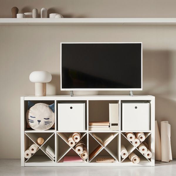 Вставка с отделениями, белый IKEA KALLAX КАЛЛАКС 504.956.97 - схема-чертеж с размерами