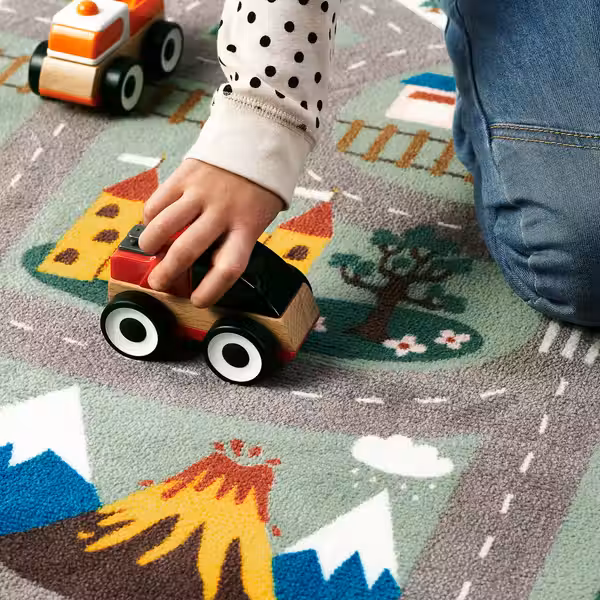 VALLABY ВАЛЛАБЮ Ковер - зеленый 100x133 см - схема-чертеж с размерами