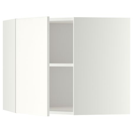 Угловой навесной шкаф с полками МЕТОД, белый, Хэггеби белый