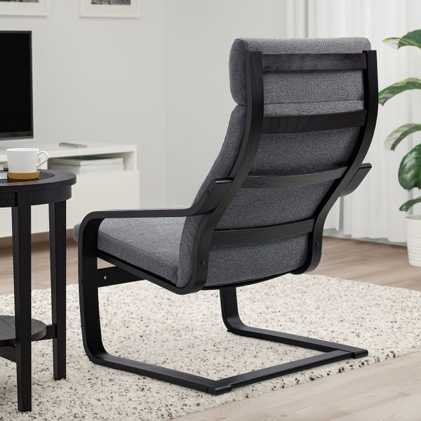 Кресло, черно-коричневый/Хили темно-серый IKEA POÄNG ПОЭНГ 193.193.81 - фото 3