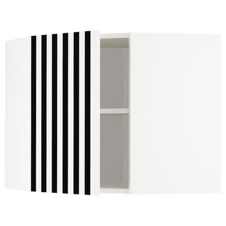 Угловой навесной шкаф с полками, белый, Иттербин с печатным рисунком 68x60 см IKEA МЕТОД 192.870.83