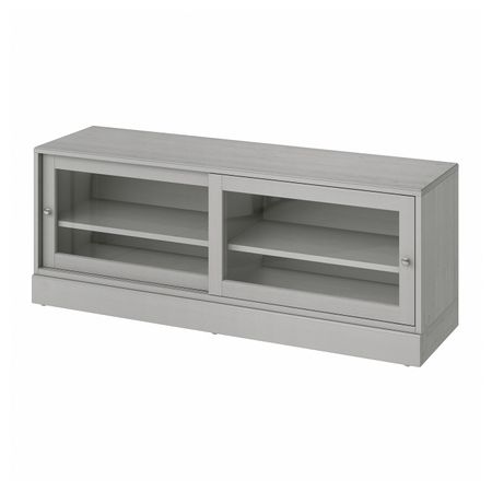 Тумба под ТВ, с цоколем, серый 160x47x62 см IKEA HAVSTA ХАВСТА 604.803.70