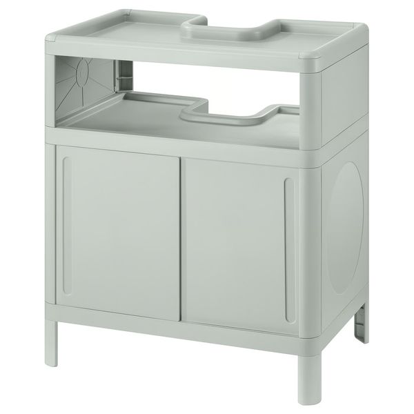 IVÖSJÖN ИВОШЁН Шкаф под раковину - с раздвижными дверями/зеленый 50x33x57 см - фото 1