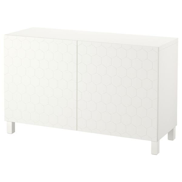 Комбинация для хранения с дверцами, белый/вассвик/стуббарп белый 120x40x74 см IKEA БЕСТО 292.771.54 - фото 1