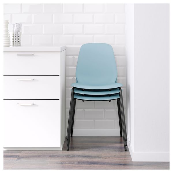 Стул ЛЕЙФ-АРНЕ, голубой, Брур-Инге черный - фото 3