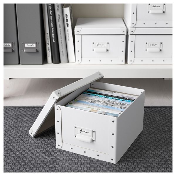 Коробка с крышкой ФЬЕЛЛА, белый (22x27x16 см) - фото 3