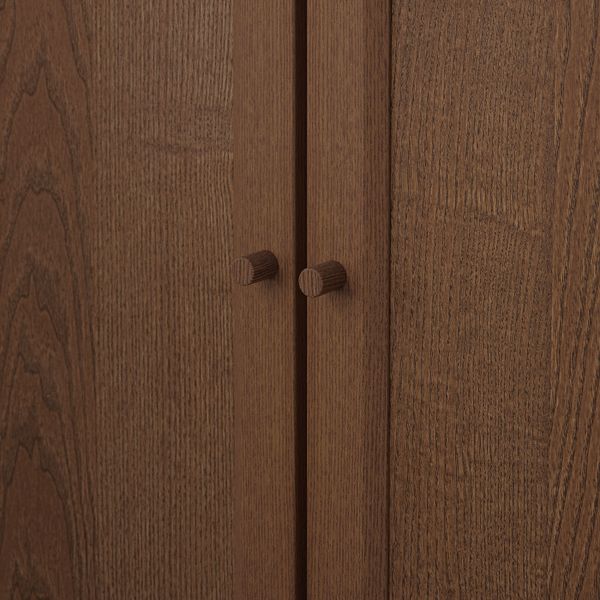 Стеллаж с дверьми, коричневый ясеневый шпон 80x30x106 см IKEA BILLY БИЛЛИ / OXBERG ОКСБЕРГ 892.810.49 - фото 3