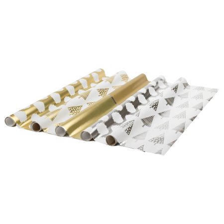 Рулон оберточной бумаги ВИНТЕР 2015, золотой, серебристый различные орнаменты (2x0.7 м)