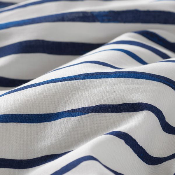 Пододеяльник и наволочка, в полоску/синий белый 150x200/50x70 см IKEA SÅNGLÄRKA СОНГЛЭРКА 304.269.59 - фото 4