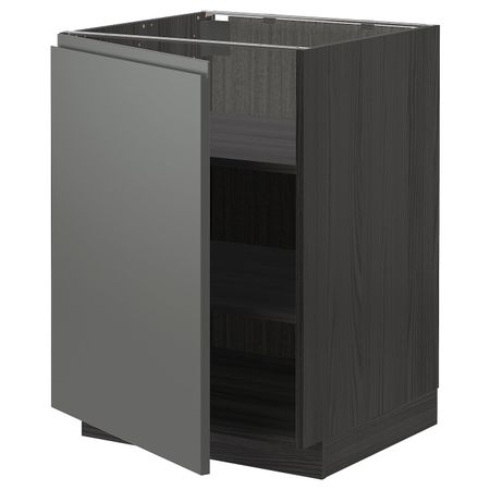 Напольный шкаф с полками, черный/Воксторп темно-серый 60x60 см IKEA МЕТОД 993.098.30