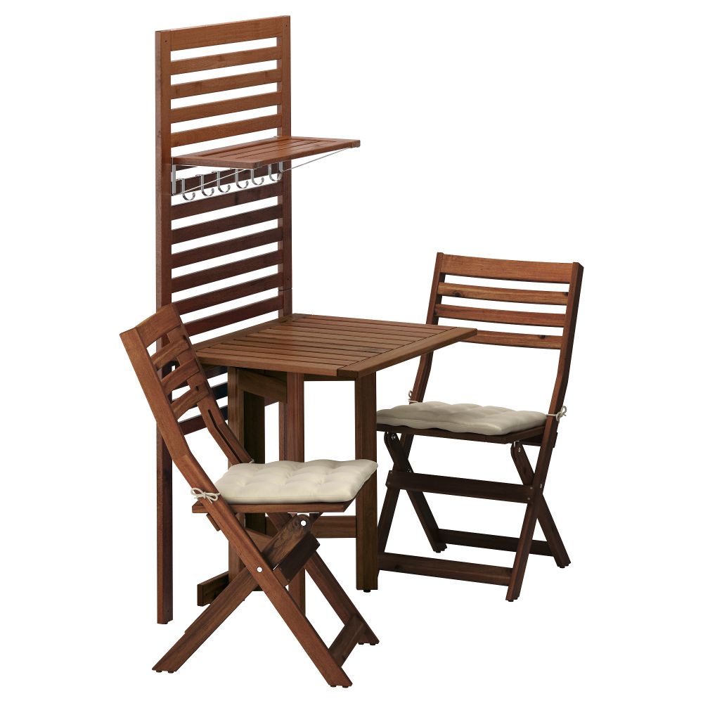 Панель, стол, 2 стула ЭПЛАРО, коричневая морилка, Холло бежевый - фото 1