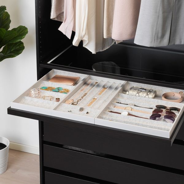 Выдвижная полка+вставка, черно-коричневый 100x58 см IKEA KOMPLEMENT КОМПЛИМЕНТ 892.495.25 - фото 2