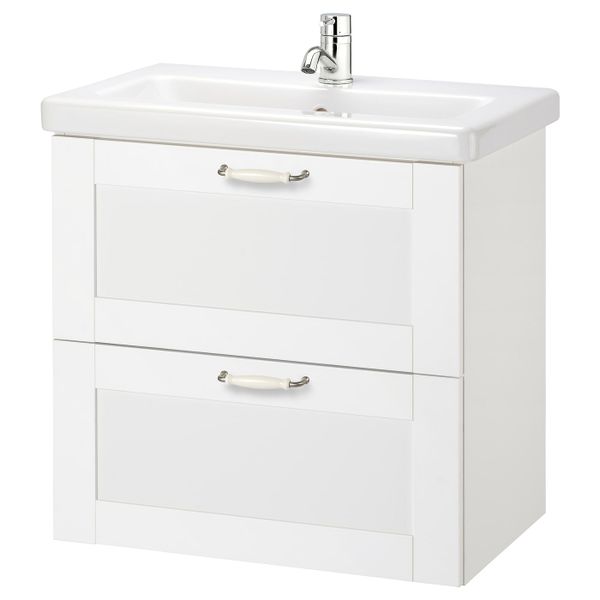 Шкаф под раковину с 2 ящиками, Йельсен белый/ПИЛКОН смеситель 64x43x65 см IKEA FISKÅN ФИСКОН / TVÄLLEN ТВЭЛЛЕН 894.304.50 - фото 1