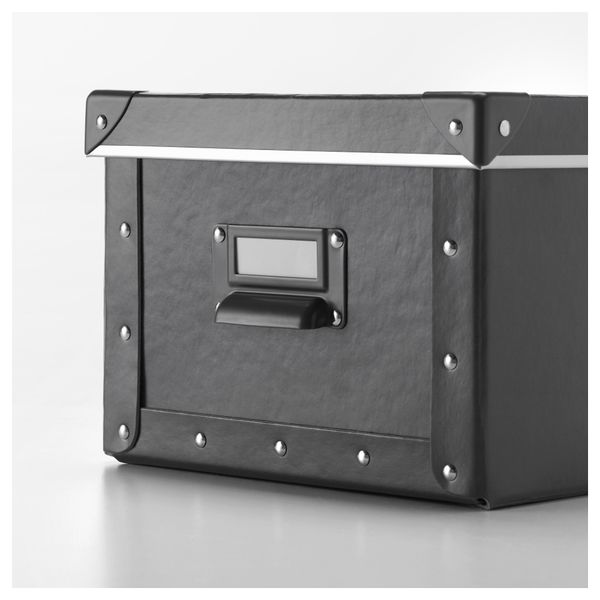 Коробка с крышкой ФЬЕЛЛА, темно-серый (22x26x16 см) - фото 2
