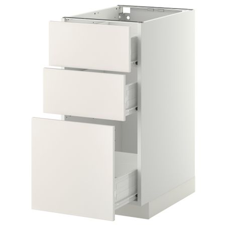 Напольный шкаф с 3 ящиками МЕТОД / ФОРВАРА, белый, Веддинге белый
