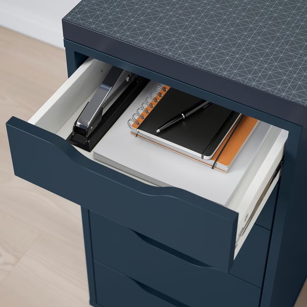 Стол, геометрический, синий черный 120x60 см IKEA ЛИННМОН / АЛЕКС 293.039.78 - фото 2