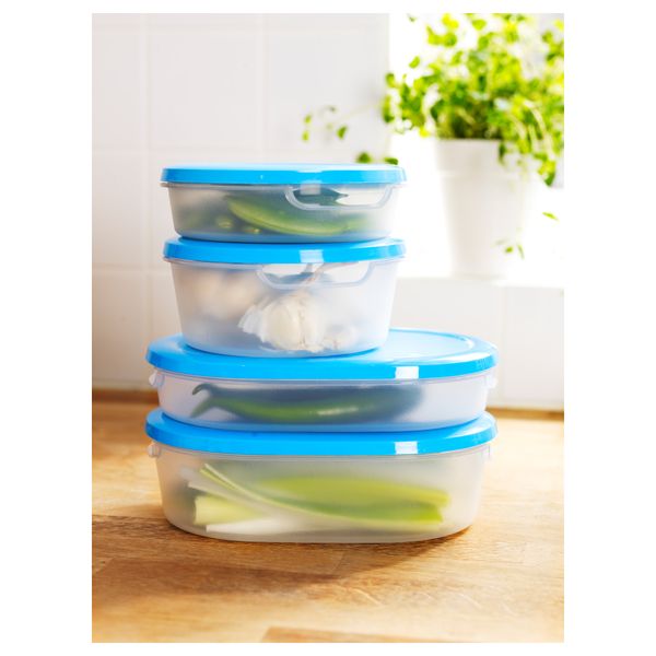 Контейнер ЙЭМКА, прозрачный белый, синий (20x14x6 см) - фото 2