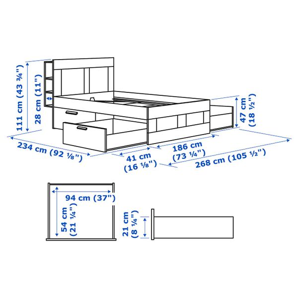IKEA, дополнительный ракурс - схема-чертеж с размерами