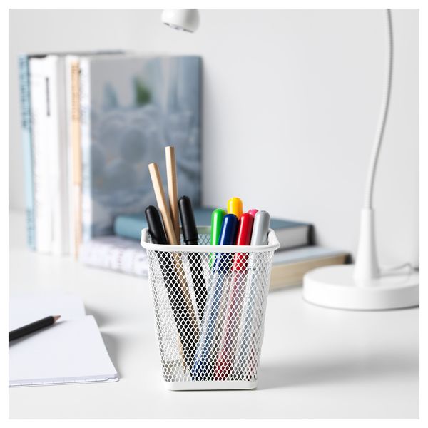 Стакан для ручек ДОКУМЕНТ, белый - схема-чертеж с размерами