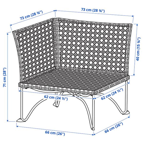 Садовая угловая секция, темный серо-коричневый IKEA JUTHOLMEN ЮТХОЛЬМЕН 204.776.52 - фото 3