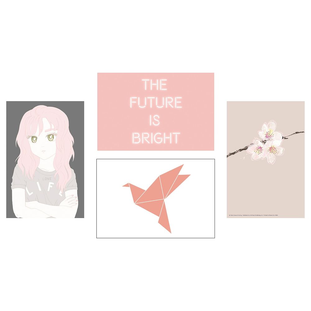 Открытка, Жизнь в розовом 10x15 см IKEA YLLEVAD ЮЛЛЕВАД 004.914.99 - фото 1