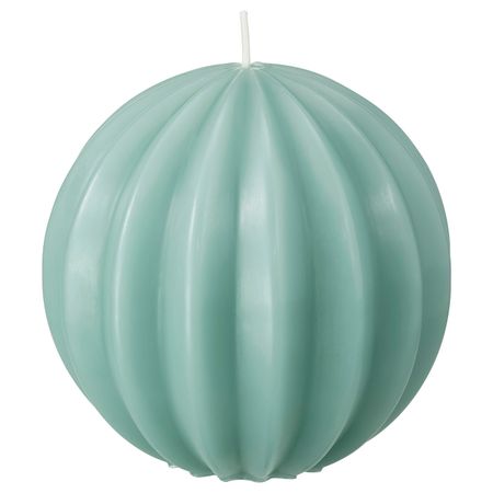 Неароматическая свеча формовая, круглой формы/зеленый 9.5 см IKEA OVÄRDERLIG ОВЕРДЕРЛИГ 004.275.16