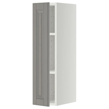 Навесной шкаф с полками, белый/Будбин серый 20x80 см IKEA METOD МЕТОД 994.473.94