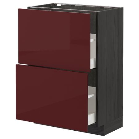 Напольный шкаф с 2 ящиками, 60x37 cm IKEA METOD МЕТОД, MAXIMERA МАКСИМЕРА 693.280.43