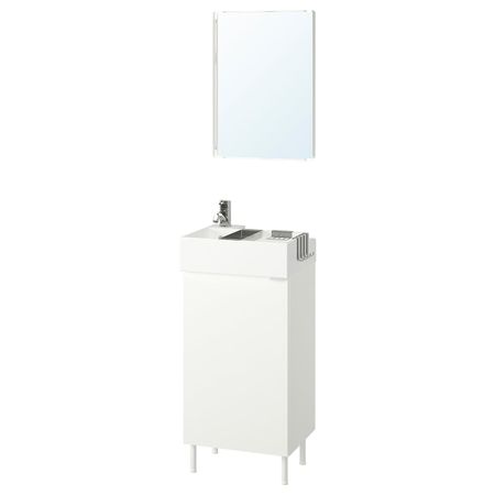 Комплект мебели для ванной, 5 предм., белый/ПИЛКОН смеситель 41 см IKEA ЛИЛЛОНГЕН / ЛИЛЛОНГЕН 993.045.16