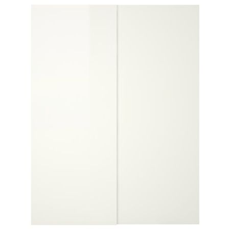 HASVIK Пара раздвижных дверей - глянцевый белый 150x236 см