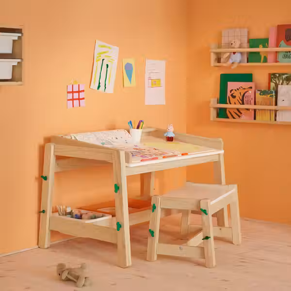 FLISAT Детский письменный стол - регулируемая высота/зеленый - фото 3