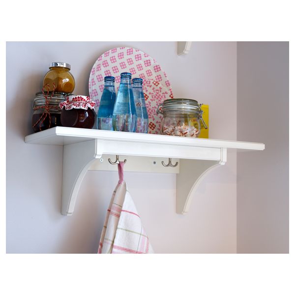 Полка навесная СТЕНСТОРП, белый - схема-чертеж с размерами