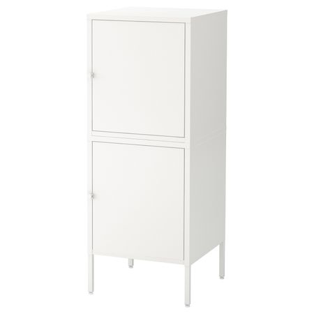 Комбинация для хранения с дверцами, белый 45x47x117 см IKEA HÄLLAN ХЭЛЛАН 392.493.30