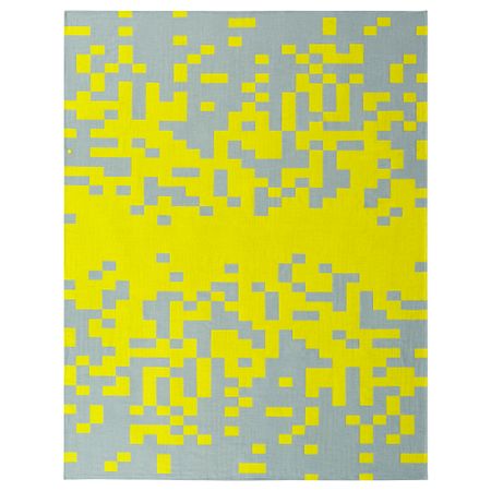 Плед, бледно-голубой, ярко-желтый, 130x170 см IKEA BRÄNNBOLL 105.892.02