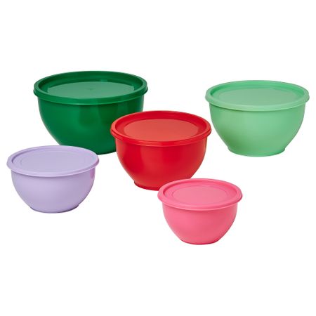 Миска с крышкой, 5 шт., разные цвета IKEA TABBERAS 205.519.77