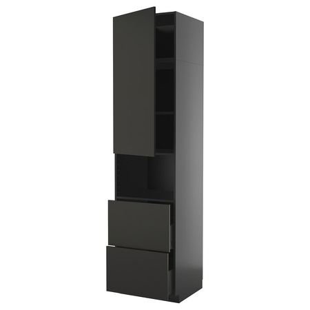 METOD / KNIVSHULT Высокий шкаф д/СВЧ/дверца/2ящика