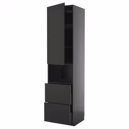 METOD / KNIVSHULT Высокий шкаф д/СВЧ/дверца/2ящика