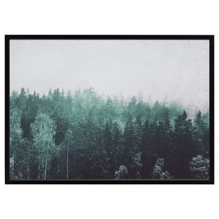 Картина с рамой БЬЁРКСТА, Кроны деревьев, черный (140x100 см)