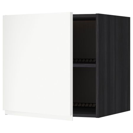 Верхний шкаф на холодильник, морозильник МЕТОД, черный, Воксторп белый