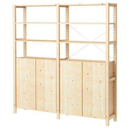 2 секции, полки, шкаф, 174x30x179 см, сосна IKEA IVAR ИВАР 392.483.59