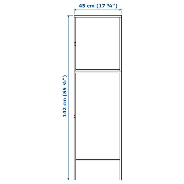 Комбинация для хранения с дверцами, белый 45x47x142 см IKEA HÄLLAN ХЭЛЛАН 192.494.11 - схема-чертеж с размерами