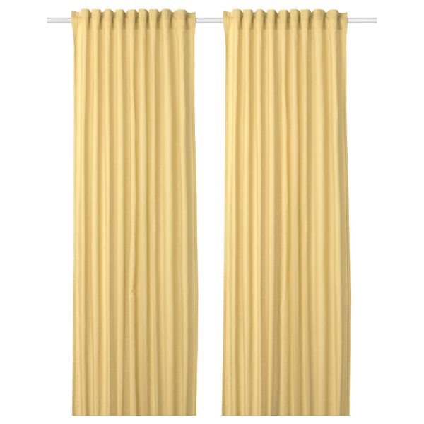 Гардины, 2 шт., светло-желтый 145x300 см IKEA ANNALOUISA АННАЛУИЗА 604.430.09 - фото 1