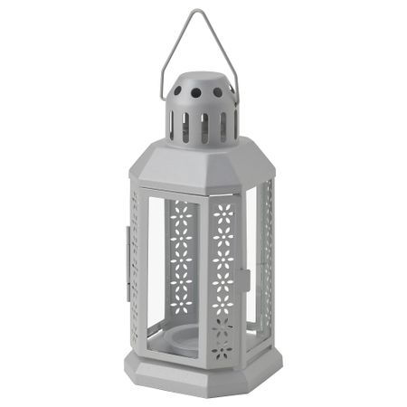 Фонарь для греющей свечи, для дома, улицы серебристый, 22 см IKEA ENRUM ЭНРУМ 105.783.69