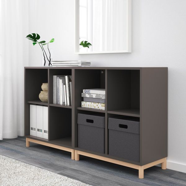 Комбинация шкафов с ножками, темно-серый 140x35x80 см IKEA ЭКЕТ 292.864.79 - фото 2