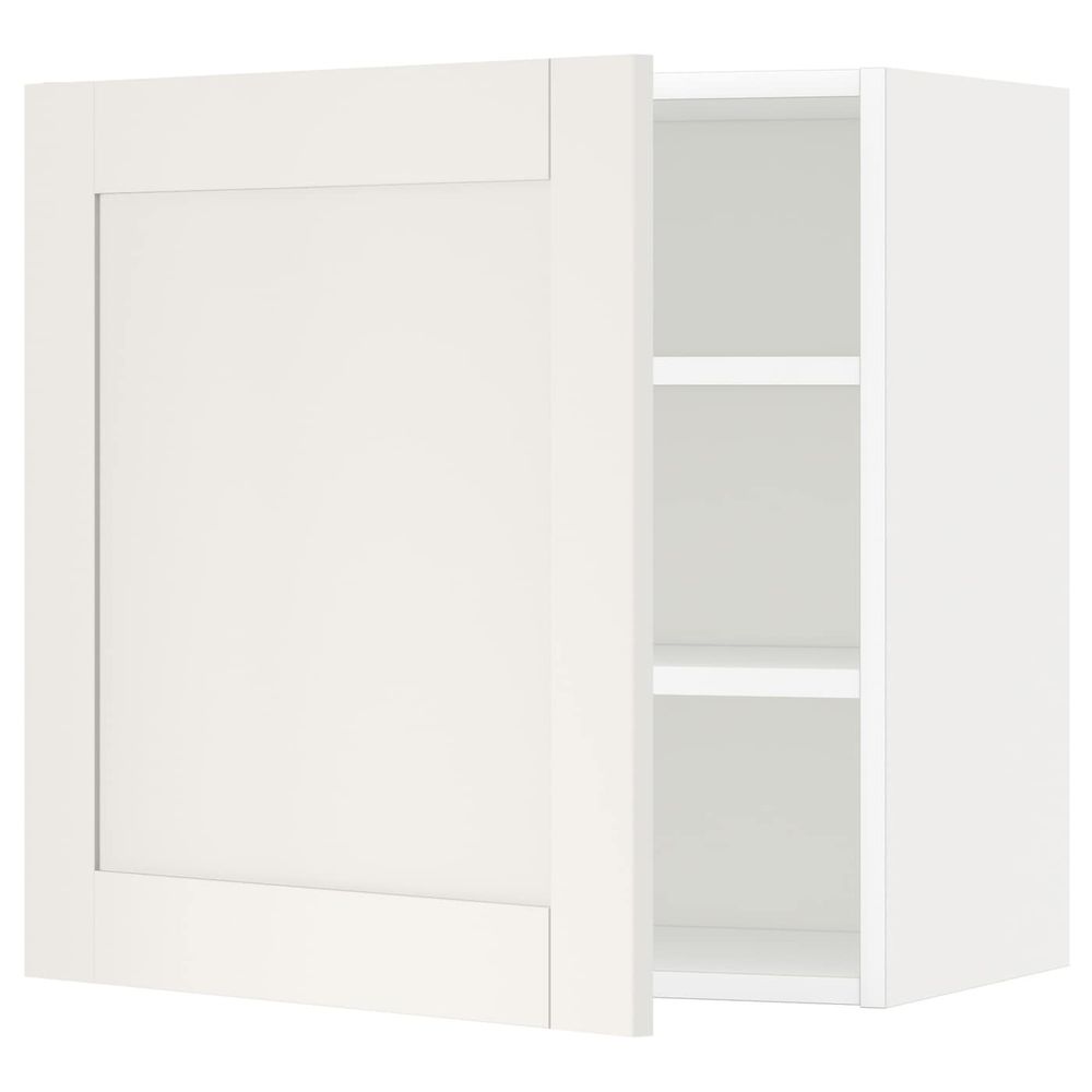 Шкаф навесной с полкой, белый/Сэведаль белый 60x60 см IKEA METOD МЕТОД 792.231.54 - схема-чертеж с размерами