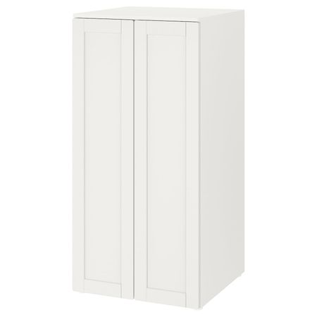 Гардероб, белый с рамой/с 3 полками 60x57x123 см IKEA SMÅSTAD СМОСТАД / OPPHUS ОПХУС 194.833.57