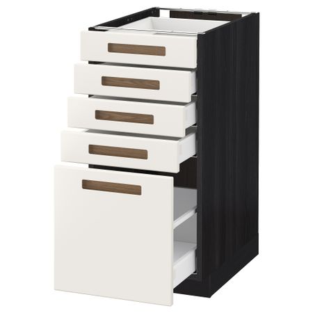 Напольный шкаф с 5 ящиками МЕТОД / МАКСИМЕРА, черный, Мэрста белый