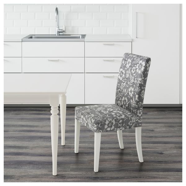 Стул ХЕНРИКСДАЛЬ, белый, Ховстен серый/белый - фото 2