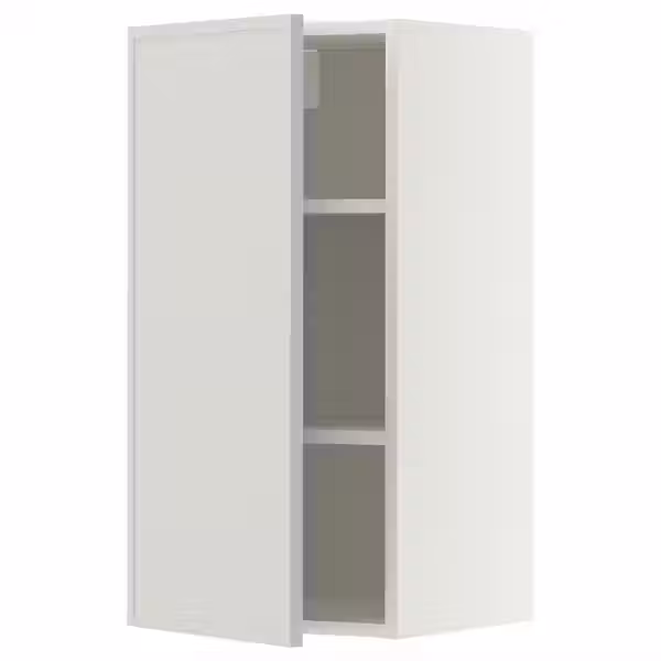 METOD Навесной шкаф с полками - белый/Aspudden светло-серый 40x80 см - фото 1
